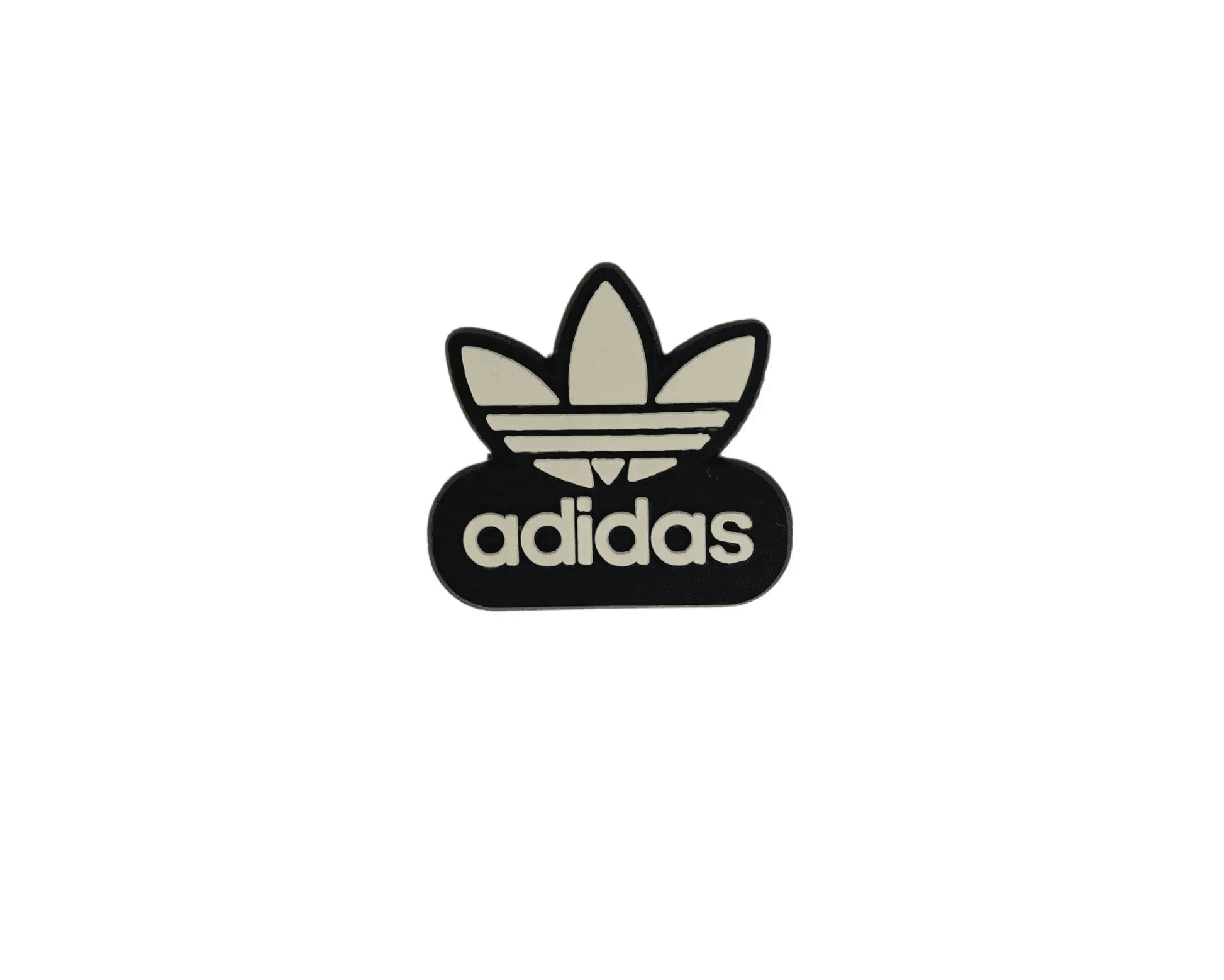 a black and white adidas logo on a white background