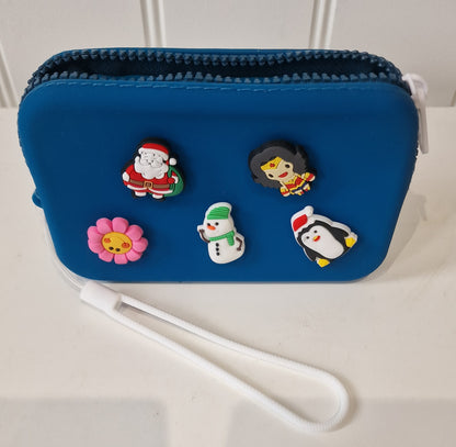 Pencil Case With Detachable Charms Pink or Blue