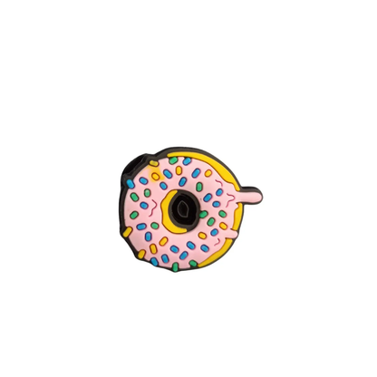 a pink donut with sprinkles on it