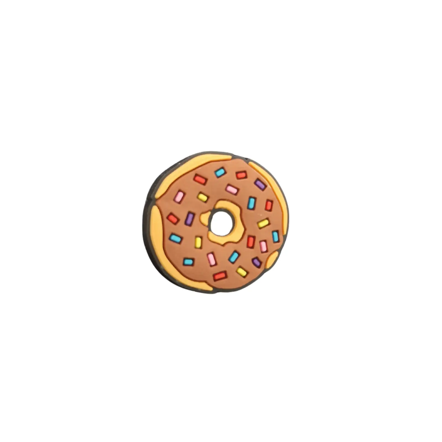 a donut with sprinkles on a white background