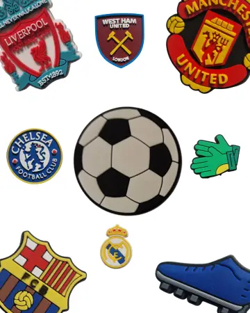 a bunch of different types of badges on a white background